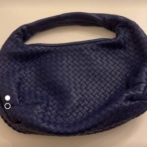 Bottega Veneta Navy Intrecciato Hobo Bag